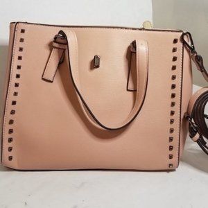 Charming Charlie Blush Pink Vegan leather tote